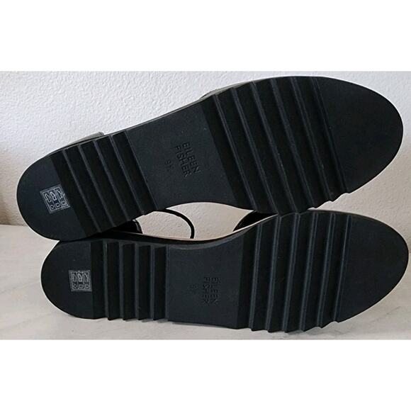 Eileen Fisher Emmet Ankle Strap Ballerina Black Patent Leather Size 9.5 New - Picture 12 of 12